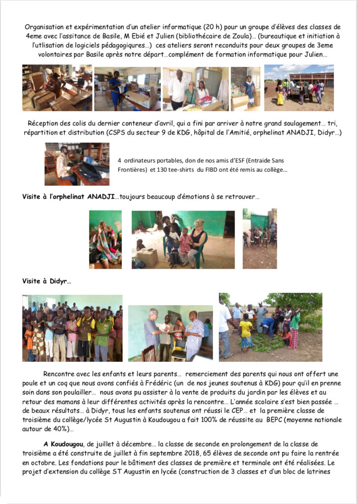 Page 3 de la lettre d'information de décembre 2018